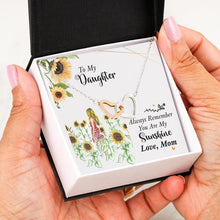 Load image into Gallery viewer, DAUGHTER - YOU ARE MY SUNSHINE - INTERLOCKING HEARTS NECKLACE

